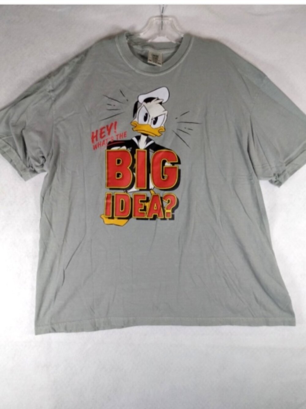 Donald Duck T-shirt "Hey, What's The Big Idea?" Men's 2XL Comfort Colors Gray